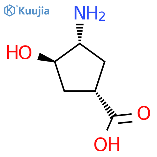 (1S,3R,4R)-3-amino-4-hydroxycyclopentane-1-carboxylic acid structure