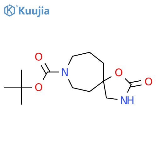tert-butyl 2-oxo-1-oxa-3,8-diazaspiro4.6undecane-8-carboxylate structure