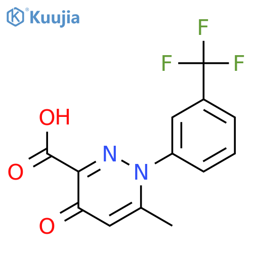 6-methyl-4-oxo-1-[3-(trifluoromethyl)phenyl]-1,4-dihydropyridazine-3-carboxylic acid structure