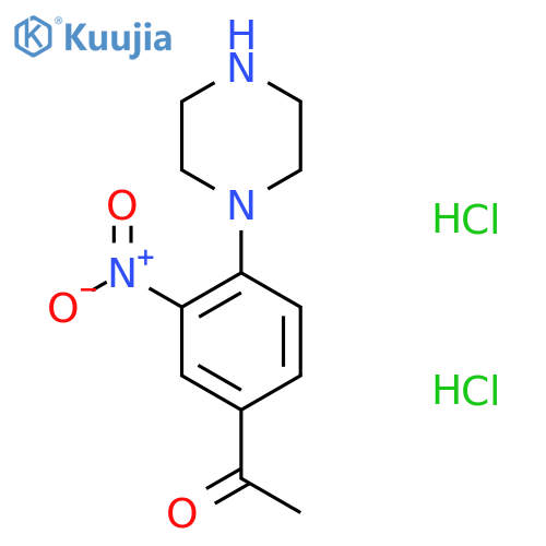 1-(3-Nitro-4-piperazin-1-ylphenyl)ethanone dihydrochloride structure