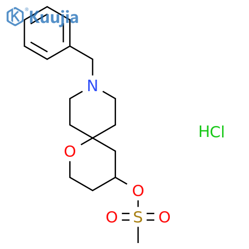 9-Benzyl-1-oxa-9-azaspiro[5.5]undecan-4-yl methanesulfonate hydrochloride structure