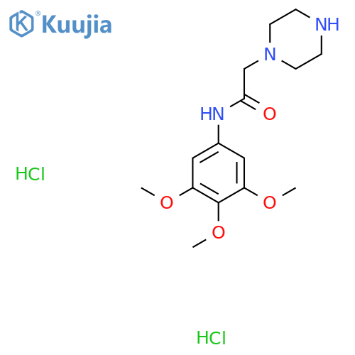 2-Piperazin-1-yl-N-(3,4,5-trimethoxyphenyl)acetamide;dihydrochloride structure