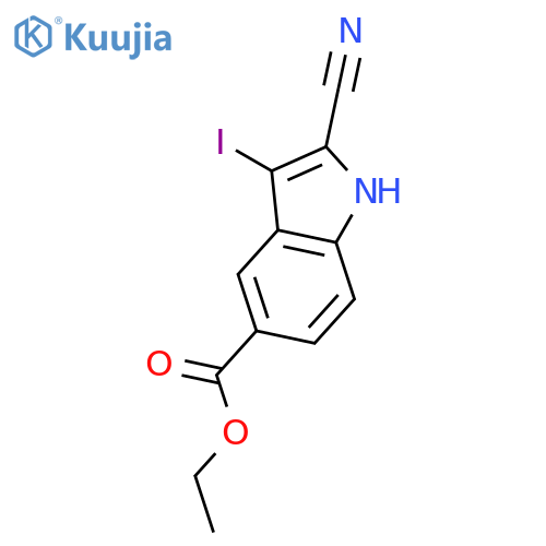 Ethyl 2-cyano-3-iodo-1H-indole-5-carboxylate structure