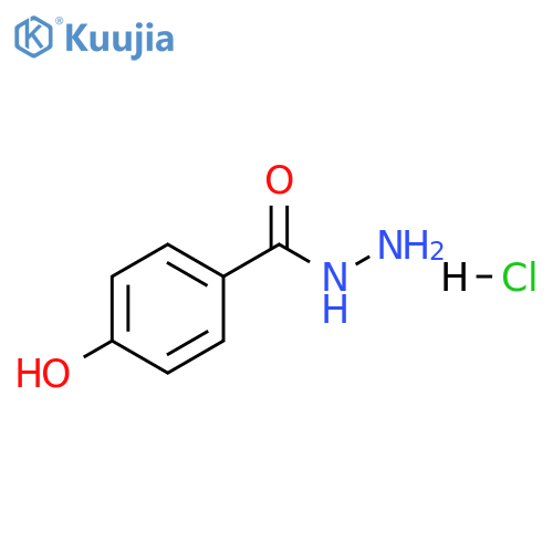 Benzoic acid, 4-hydroxy-, hydrazide, hydrochloride (1:1) structure