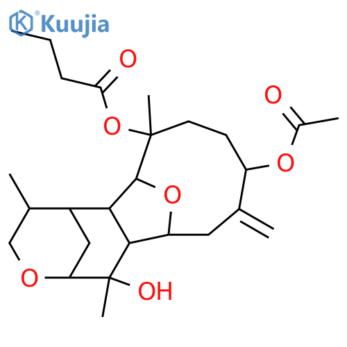 3,16:6,13-Diepoxy-8(19)-eunicellene-4,9,12-triol; (3β,4α,9β,12β,15R)-form, 12-Butanoyl, 9-Ac structure