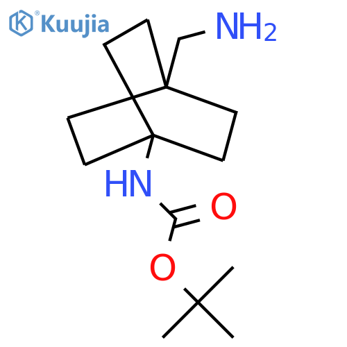 tert-butyl N-[4-(aminomethyl)-1-bicyclo[2.2.2]octanyl]carbamate structure