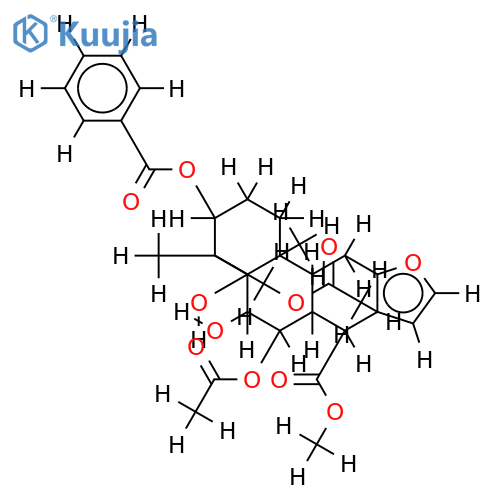 3beta-benzoyloxy-6beta-hydroxy-7beta,19-diacetoxy-14beta-methoxycarbonylvouacapen-5alpha-ol structure