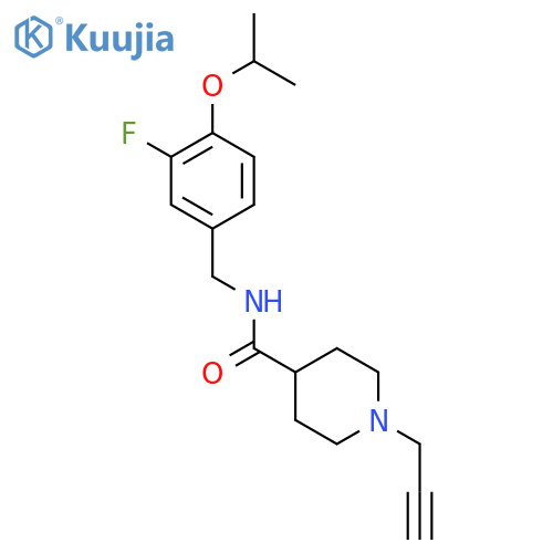 N-{[3-fluoro-4-(propan-2-yloxy)phenyl]methyl}-1-(prop-2-yn-1-yl)piperidine-4-carboxamide structure