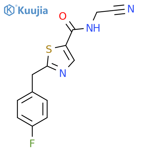N-(cyanomethyl)-2-(4-fluorophenyl)methyl-1,3-thiazole-5-carboxamide structure