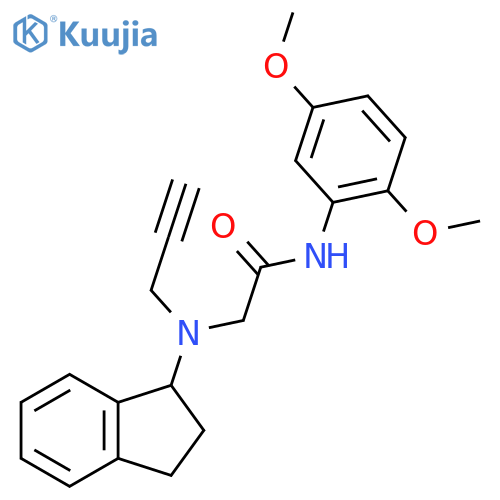 2-[2,3-Dihydro-1H-inden-1-yl(prop-2-ynyl)amino]-N-(2,5-dimethoxyphenyl)acetamide structure