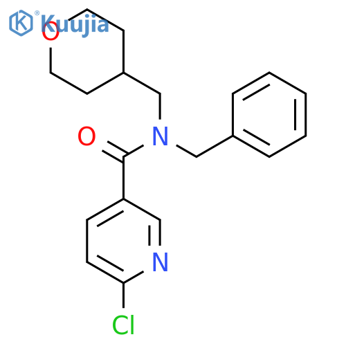 N-benzyl-6-chloro-N-(oxan-4-yl)methylpyridine-3-carboxamide structure