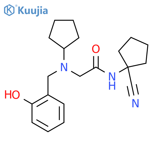 N-(1-cyanocyclopentyl)-2-{cyclopentyl[(2-hydroxyphenyl)methyl]amino}acetamide structure