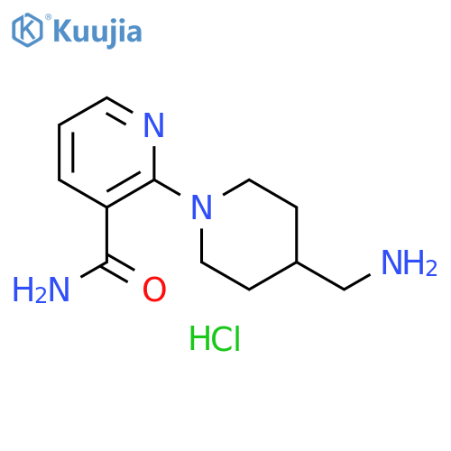 2-4-(aminomethyl)piperidin-1-ylpyridine-3-carboxamide dihydrochloride structure
