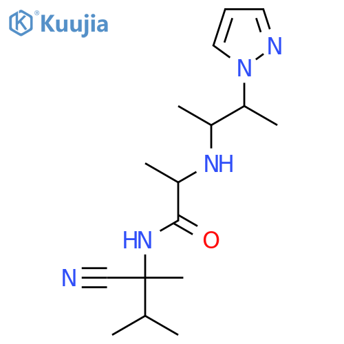 N-(1-cyano-1,2-dimethylpropyl)-2-{[3-(1H-pyrazol-1-yl)butan-2-yl]amino}propanamide structure