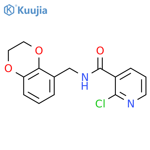 2-chloro-N-[(2,3-dihydro-1,4-benzodioxin-5-yl)methyl]pyridine-3-carboxamide structure