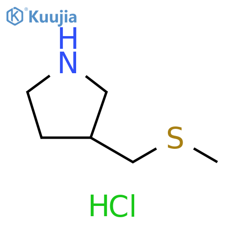 3-(methylsulfanylmethyl)pyrrolidine;hydrochloride structure
