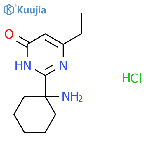 2-(1-Aminocyclohexyl)-6-ethyl-3,4-dihydropyrimidin-4-one hydrochloride structure