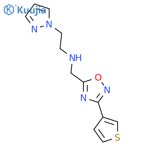 1,2,4-Oxadiazole-5-methanamine, N-[2-(1H-pyrazol-1-yl)ethyl]-3-(3-thienyl)-  structure