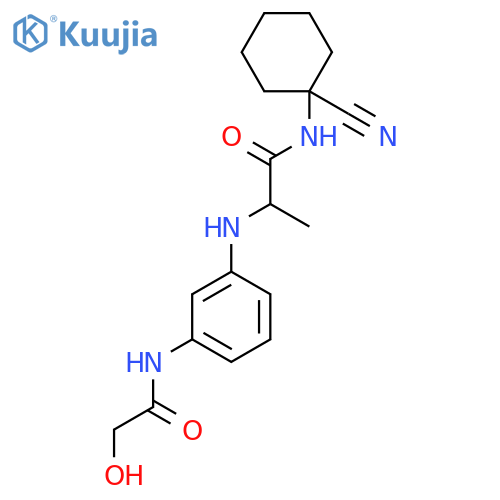 N-(1-cyanocyclohexyl)-2-{[3-(2-hydroxyacetamido)phenyl]amino}propanamide structure