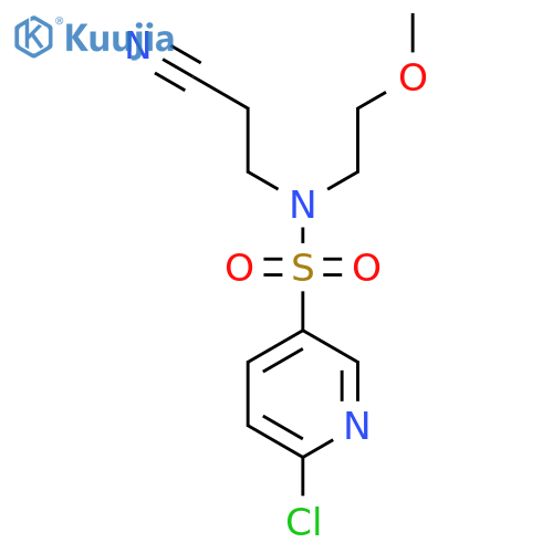 S-(6-chloropyridin-3-yl)-2-cyano-N-(2-methoxyethyl)ethane-1-sulfonamido structure