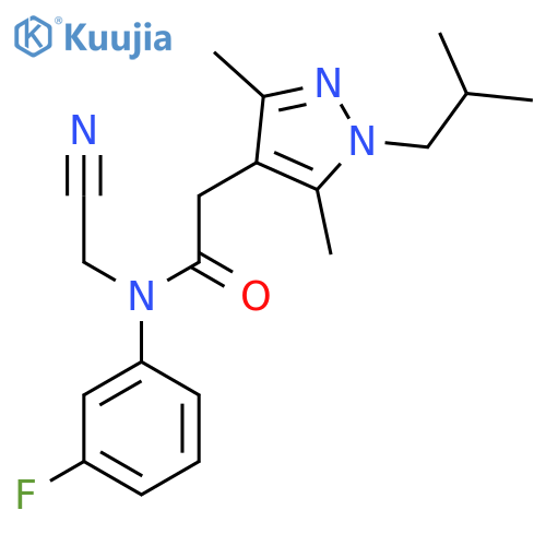 N-(cyanomethyl)-2-[3,5-dimethyl-1-(2-methylpropyl)-1H-pyrazol-4-yl]-N-(3-fluorophenyl)acetamide structure