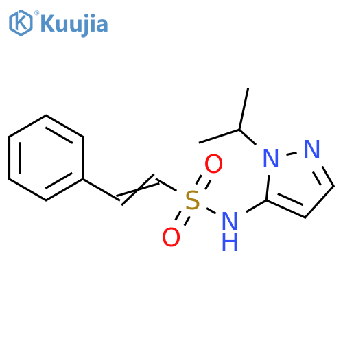 2-phenyl-N-1-(propan-2-yl)-1H-pyrazol-5-ylethene-1-sulfonamide structure