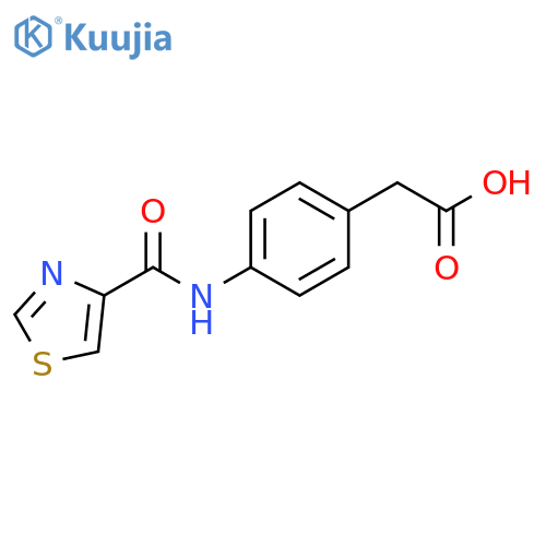 2-4-(1,3-thiazole-4-amido)phenylacetic acid structure