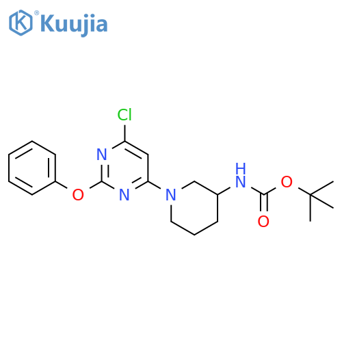 tert-butyl N-[1-(6-chloro-2-phenoxypyrimidin-4-yl)piperidin-3-yl]carbamate structure