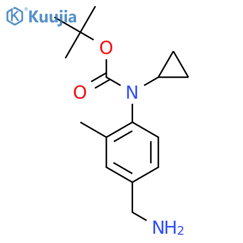 tert-butyl N-4-(aminomethyl)-2-methylphenyl-N-cyclopropylcarbamate structure