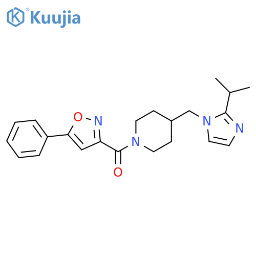1-(5-phenyl-1,2-oxazole-3-carbonyl)-4-{2-(propan-2-yl)-1H-imidazol-1-ylmethyl}piperidine structure