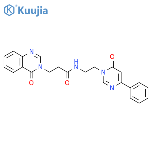 3-(4-oxo-3,4-dihydroquinazolin-3-yl)-N-2-(6-oxo-4-phenyl-1,6-dihydropyrimidin-1-yl)ethylpropanamide structure