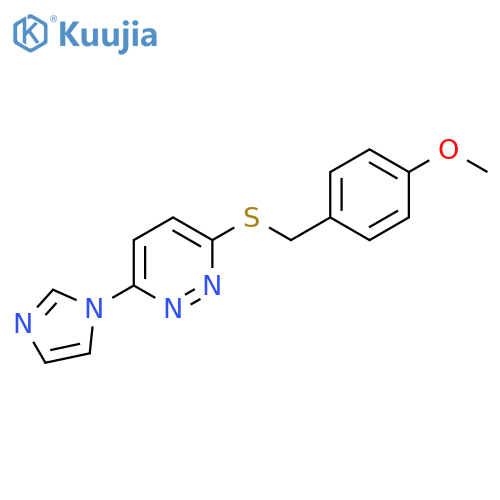 3-(1H-imidazol-1-yl)-6-{(4-methoxyphenyl)methylsulfanyl}pyridazine structure