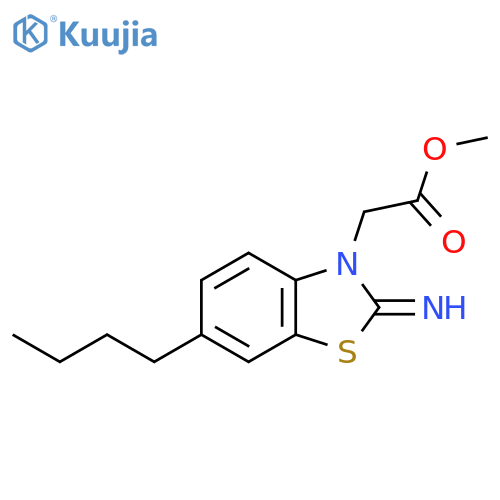 Methyl 2-(6-butyl-2-imino-2,3-dihydro-1,3-benzothiazol-3-yl)acetate structure
