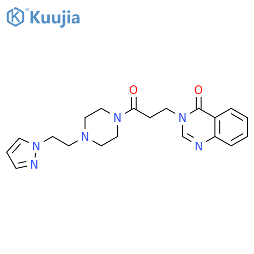 3-(3-oxo-3-{4-2-(1H-pyrazol-1-yl)ethylpiperazin-1-yl}propyl)-3,4-dihydroquinazolin-4-one structure