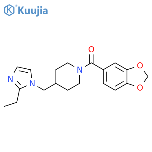 1-(2H-1,3-benzodioxole-5-carbonyl)-4-(2-ethyl-1H-imidazol-1-yl)methylpiperidine structure