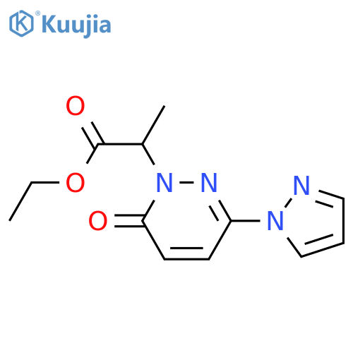 ethyl 2-[6-oxo-3-(1H-pyrazol-1-yl)-1,6-dihydropyridazin-1-yl]propanoate structure