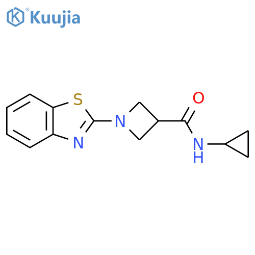 1-(1,3-benzothiazol-2-yl)-N-cyclopropylazetidine-3-carboxamide structure