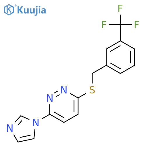 3-(1H-imidazol-1-yl)-6-({3-(trifluoromethyl)phenylmethyl}sulfanyl)pyridazine structure