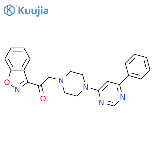 2-(1,2-benzoxazol-3-yl)-1-4-(6-phenylpyrimidin-4-yl)piperazin-1-ylethan-1-one structure
