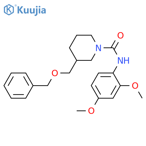 3-(benzyloxy)methyl-N-(2,4-dimethoxyphenyl)piperidine-1-carboxamide structure