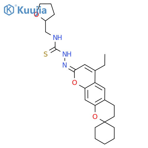 1-({6'-ethyl-4',8'-dihydro-3'H-spirocyclohexane-1,2'-pyrano3,2-gchromene-8'-ylidene}amino)-3-(oxolan-2-yl)methylthiourea structure