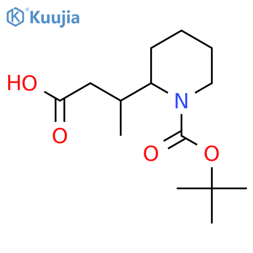 3-{1-(tert-butoxy)carbonylpiperidin-2-yl}butanoic acid structure