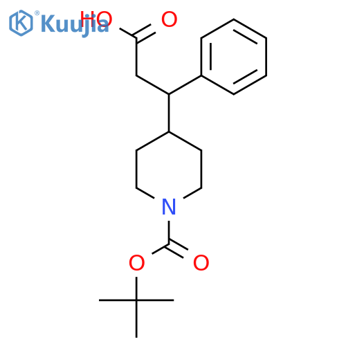 3-{1-(tert-butoxy)carbonylpiperidin-4-yl}-3-phenylpropanoic acid structure
