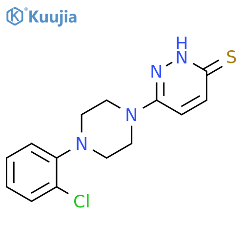 6-4-(2-chlorophenyl)piperazin-1-yl-2,3-dihydropyridazine-3-thione structure