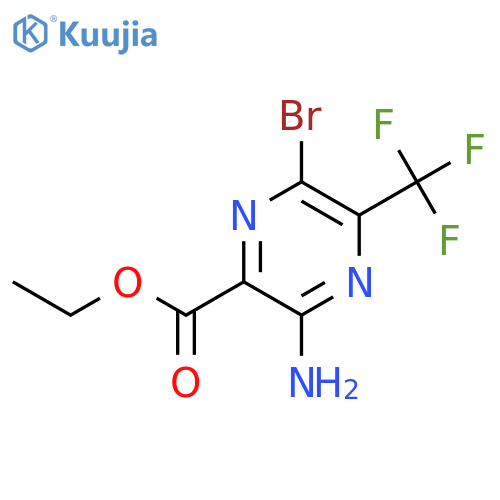Ethyl 3-amino-6-bromo-5-(trifluoromethyl)pyrazine-2-carboxylate structure