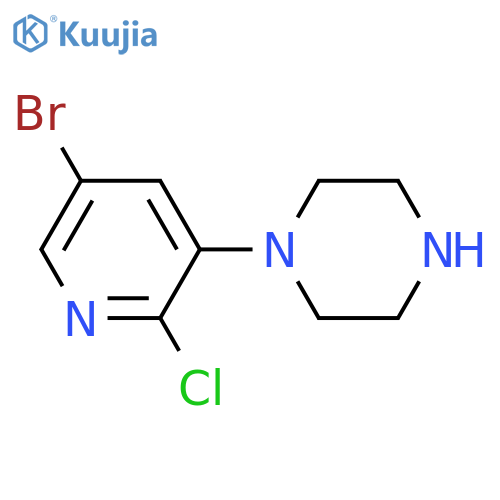1-(5-bromo-2-chloropyridin-3-yl)piperazine structure