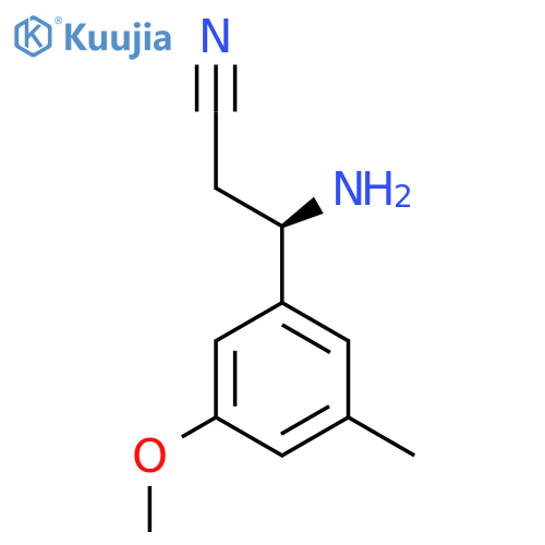 (3R)-3-AMINO-3-(3-METHOXY-5-METHYLPHENYL)PROPANENITRILE structure