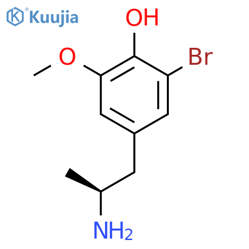 4-(2S)-2-aminopropyl-2-bromo-6-methoxyphenol structure