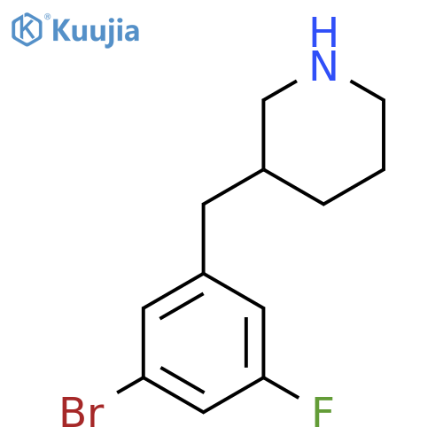 3-(3-bromo-5-fluorophenyl)methylpiperidine structure