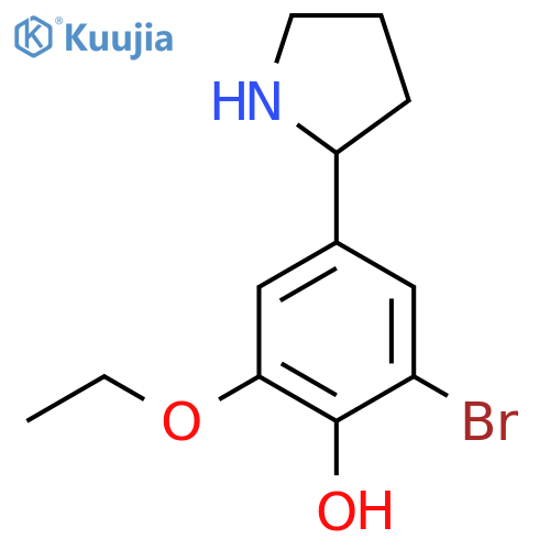 2-bromo-6-ethoxy-4-(pyrrolidin-2-yl)phenol structure